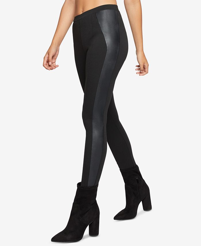BCBGeneration Faux Leather Contrast Leggings Macy s