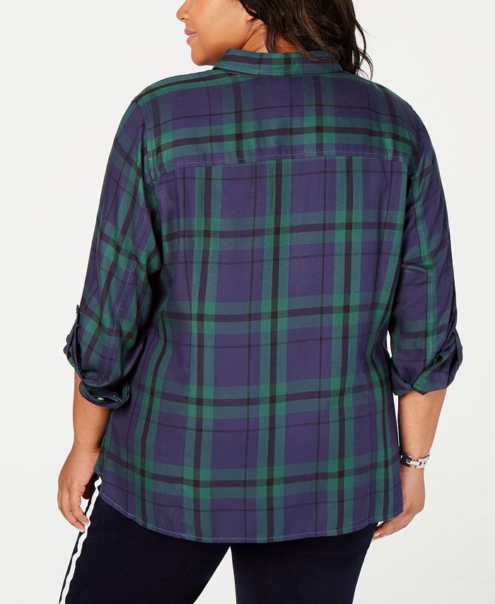 Tommy Hilfiger Plus Size Plaid Shirt, Created for Macy's - Macy's