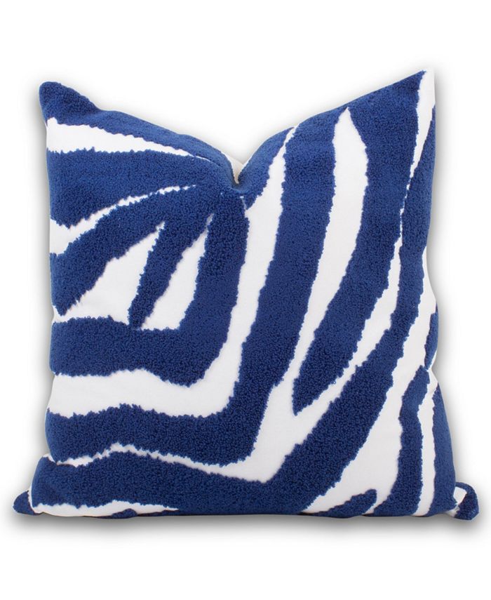 8 Oak Lane Blue Zebra Pillow Macy's