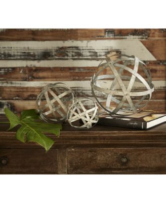 IMAX Demi Galvanized Spheres - Set of 3