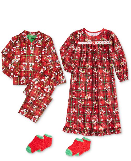 Disney Minnie Mouse Toddler Little Big Girls Printed Nightgown Mickey Mouse Toddler Little Big Boys 2 Pc Pajama Set Reviews Sets Outfits Kids Macy S
