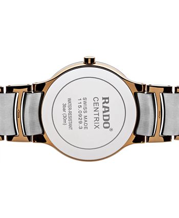 Rado - Watch, Men's Swiss Centrix Two-Tone Stainless Steel Bracelet 38mm R30554103