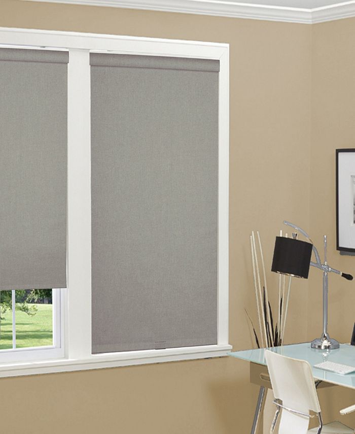 US Shade & Shutter Cordless Linen Look Thermal Fabric Roller Shade, 27