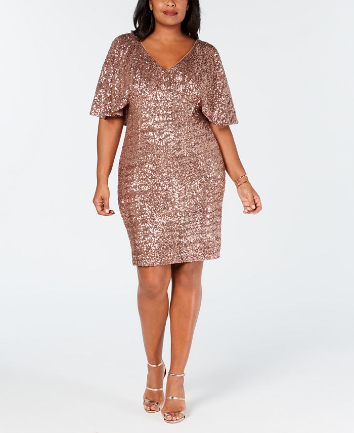 Alex Evenings Plus Size Sequin Capelet Dress Macy s