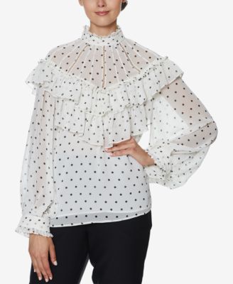 INSPR - Ruffle Polka Dot Top