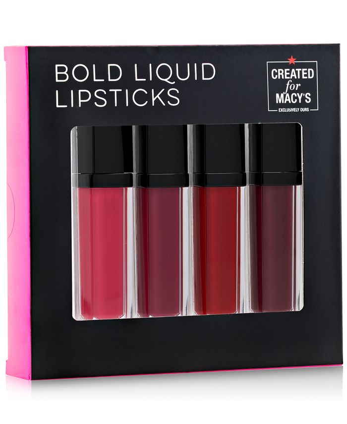 Macy's Beauty Collection 4Pc. Bold Liquid Lipsticks Set, Created For