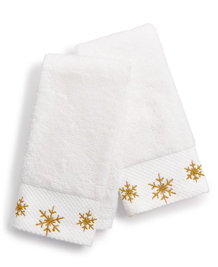 Martha Stewart Collection CLOSEOUT! Snowflake Cotton Embroidered 2Pc
