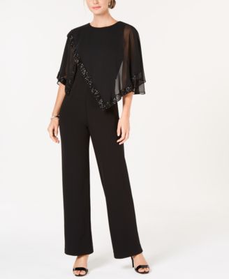 Ivanka Trump Sequined Cape Jumpsuit Macy s