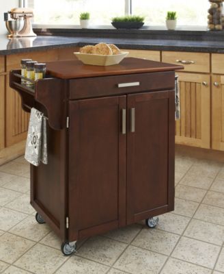Home Styles - Cuisine Cart Cherry Finish with Oak Top