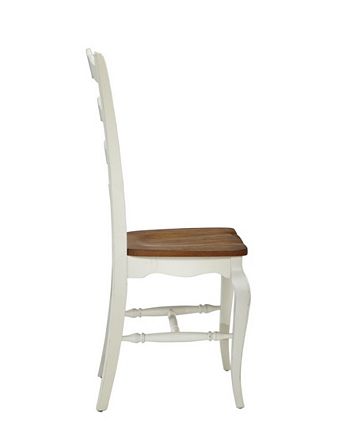 Home Styles - The French Countryside Oak and Rubbed White Dining Chair Pair