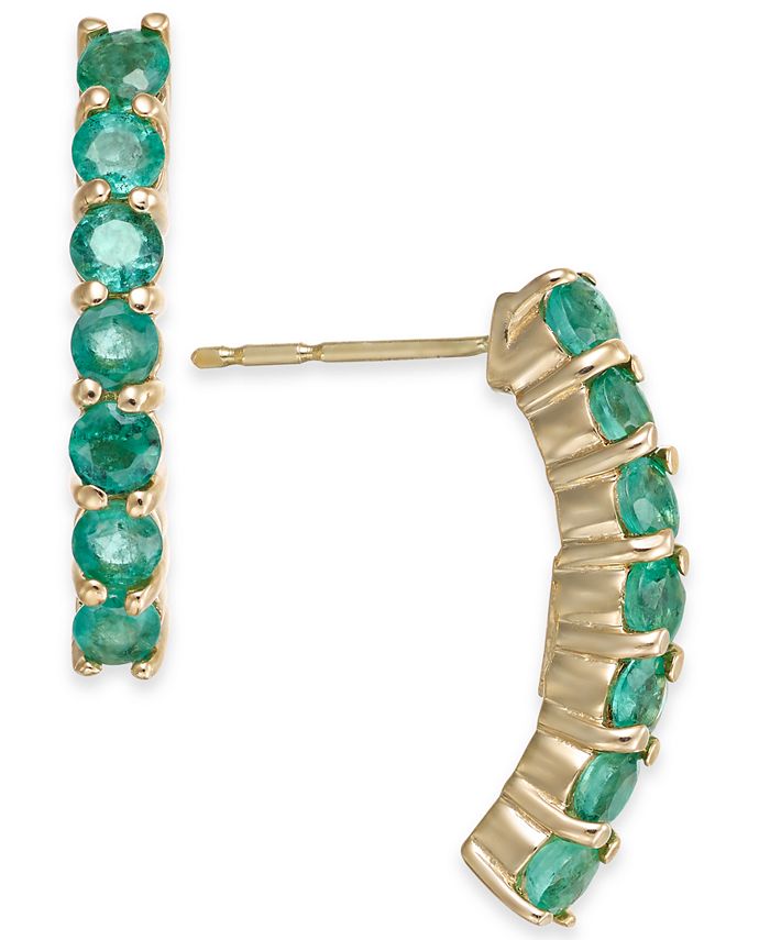 Macy's Emerald Curved Drop Earrings (11/8 ct. t.w.) in 14k Gold Macy's