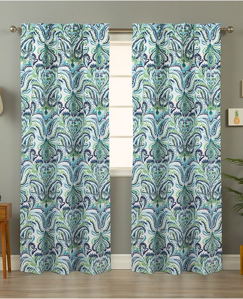 Nouvelle Home Painterly Paisley Blue Curtain Panel Pair Reviews