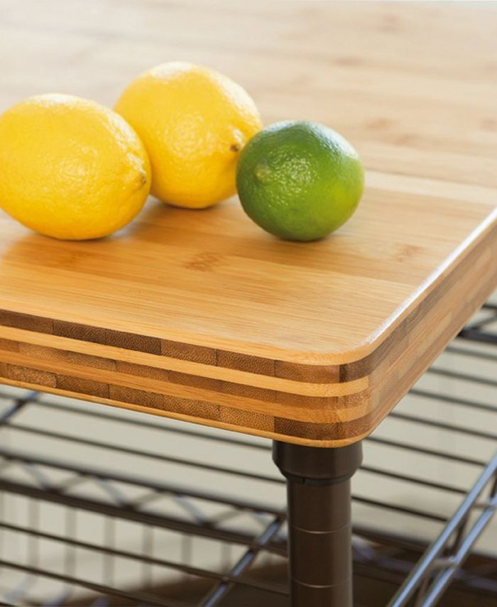 Seville Classics Kitchen Work Table Cart With Bamboo Top Macy's
