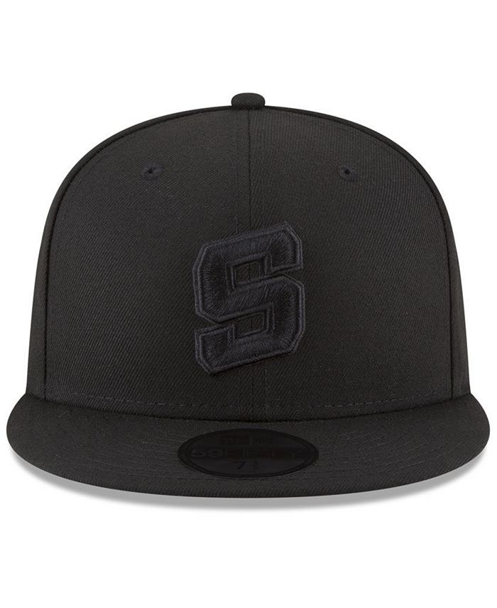 Lids New Era San Antonio Spurs Alpha Triple Black 59FIFTY FITTED Cap