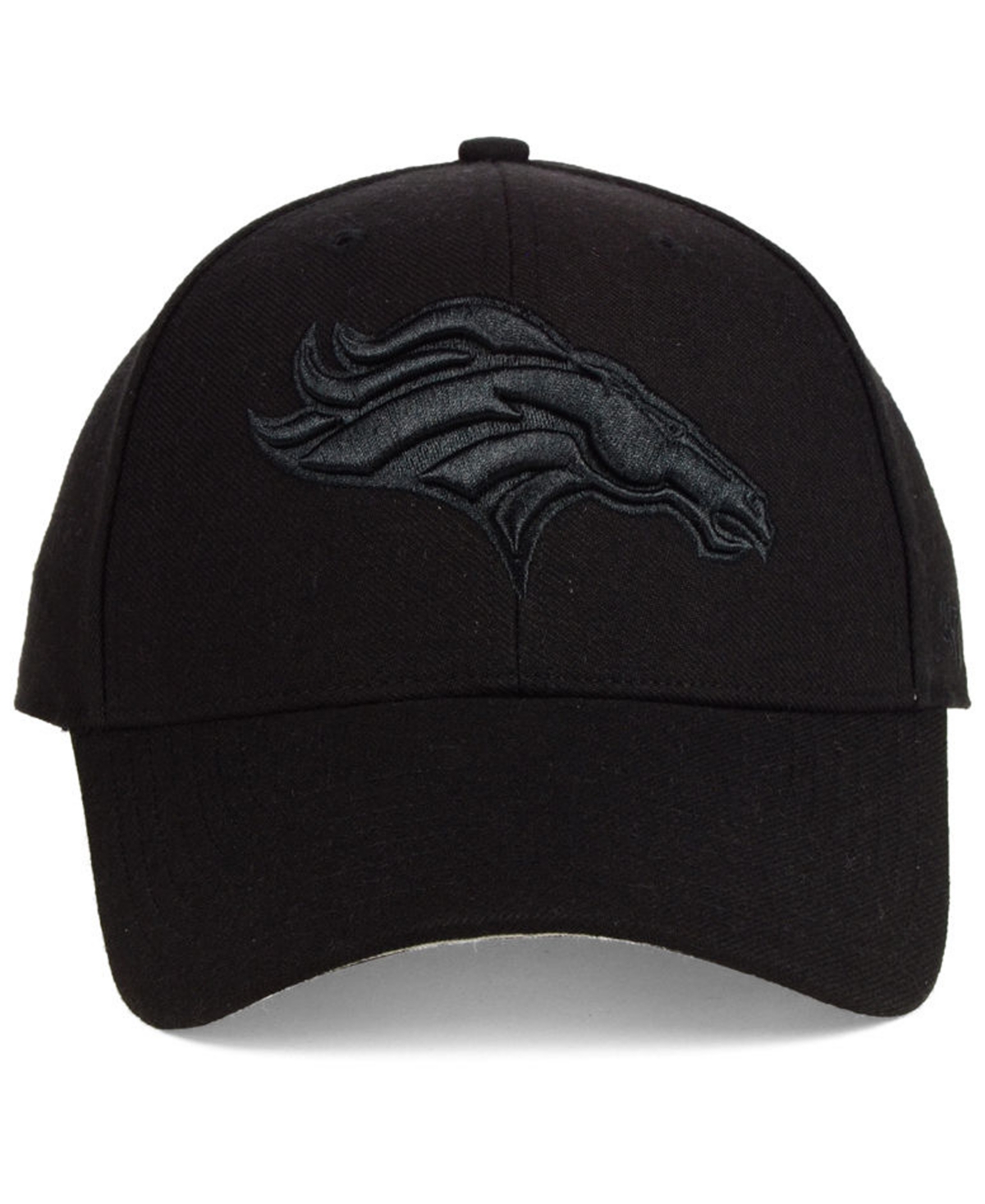 47 Brand Denver Broncos Black & Black Mvp Strapback Cap In Black,black