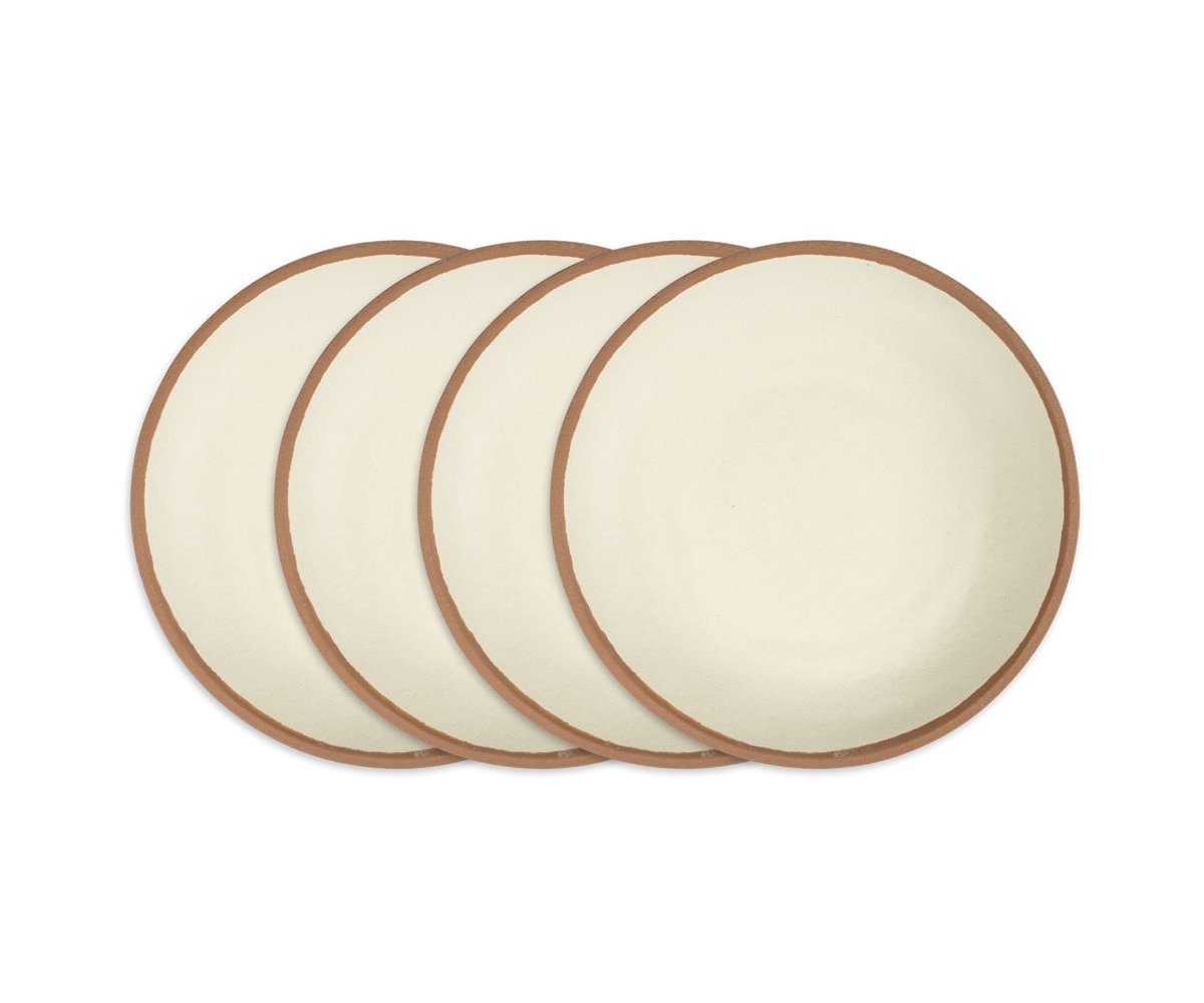 Potter Terracotta Melaboo 4-Pc. Dinner Plate Set - Beige/gray