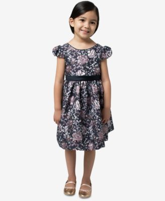 Bonnie Jean - Little Girls Metallic Brocade Bow-Back Dress