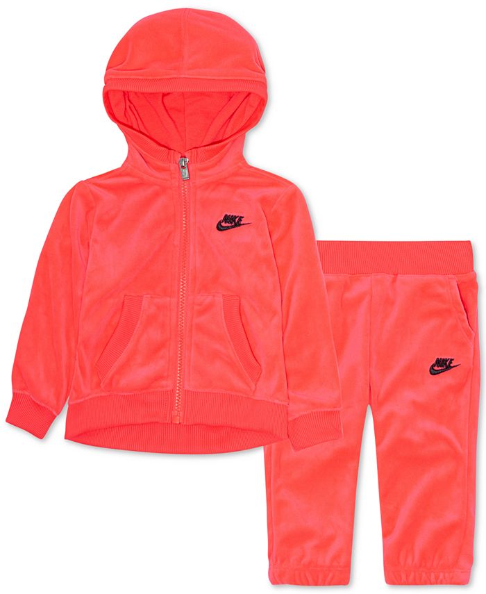 Nike Little Girls 2-Pc. Velour Track Suit Set - Macy's