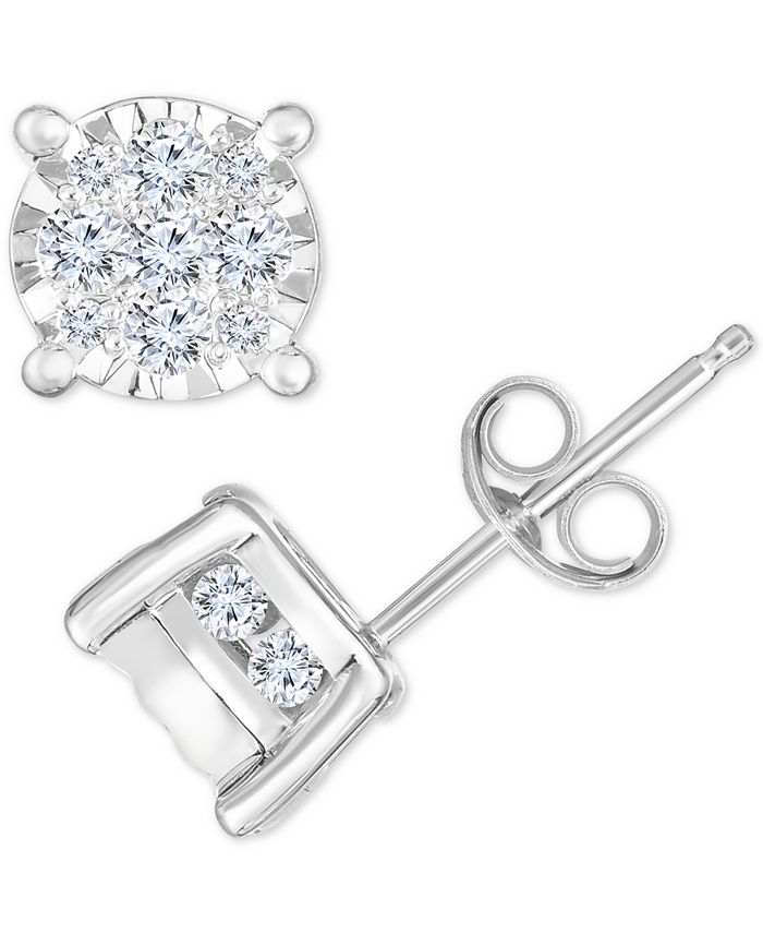 Macy's trumiracle diamond stud earrings Clearance