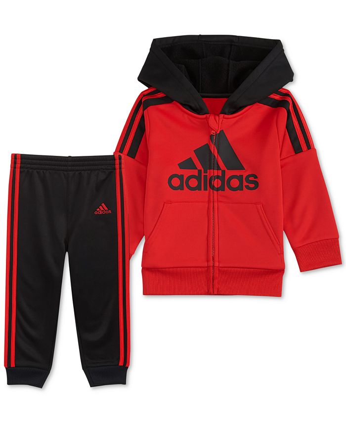 adidas Toddler Boys Athletic 2Pc. FrontZip Jacket & Jogger Pants Set