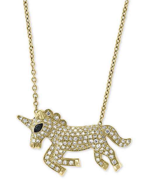 Effy Collection Effy Diamond Unicorn 18 Pendant Necklace 1 2 Ct
