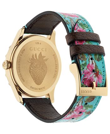 Gucci G-Timeless Pink Blooms Canvas Strap Watch 38mm - Macy's