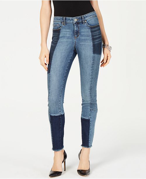 INC International Concepts I.N.C. Patchwork Skinny Jeans, Created for