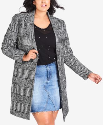 CITY CHIC - Trendy Plus Size Say It Isn't So Coat