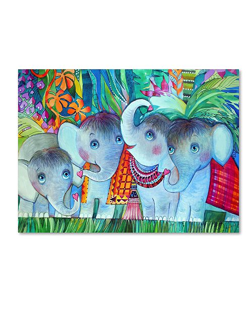 Trademark Global Oxana Ziaka Baby Elephant Canvas Art 19 X 14