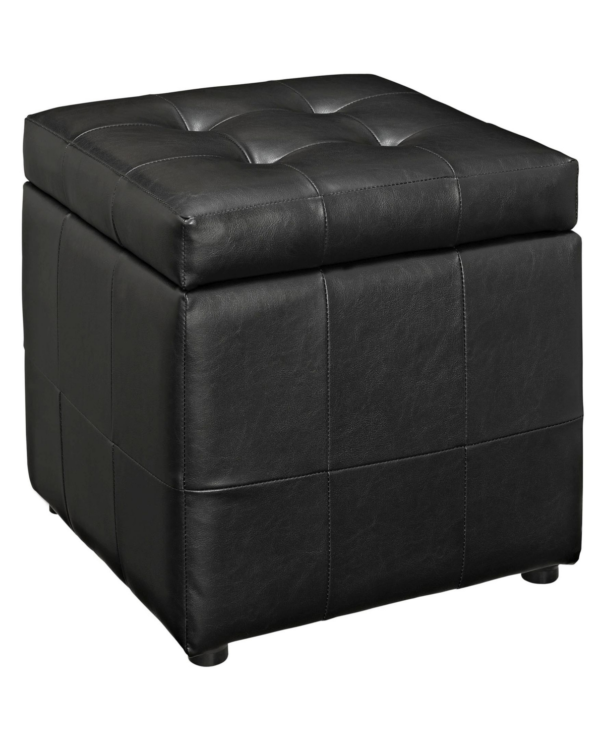 Modway Volt Storage Upholstered Vinyl Ottoman - Black