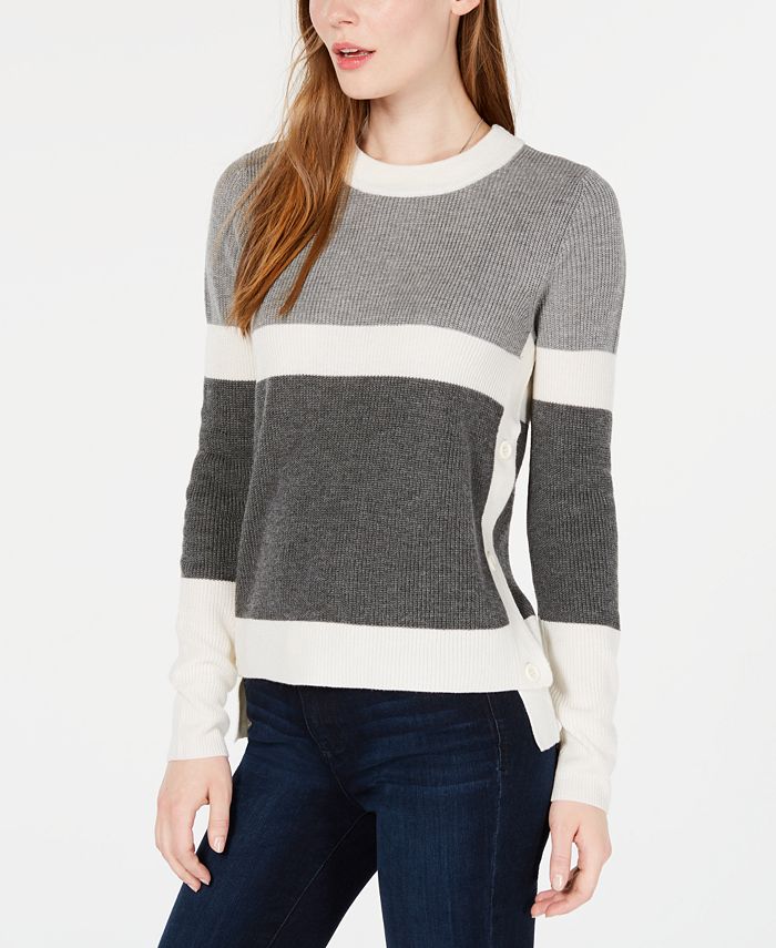 Maison Jules Colorblocked High-Low Sweater, Created for Macy's ...