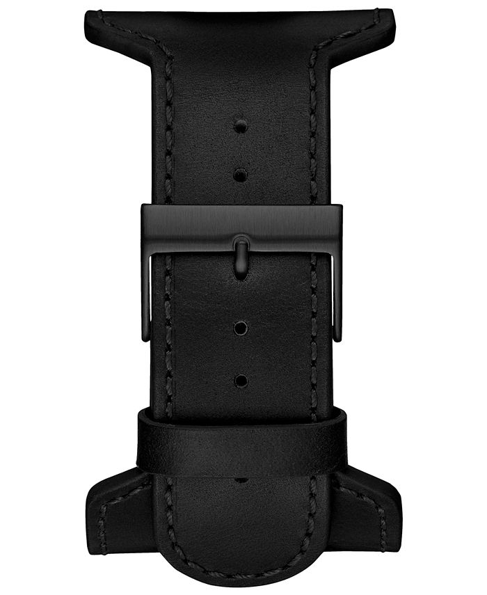 GUESS Men's Black Removable Leather Cuff Watch 31x39mm Macy's