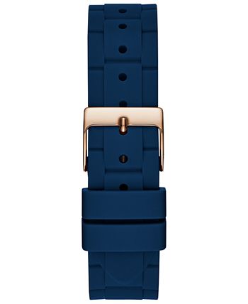 GUESS - Women's Blue Silicone Strap Watch 38mm