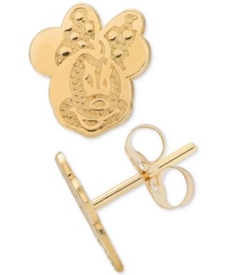 Disney Children's Minnie Mouse Head Stud Earrings in 14k Gold