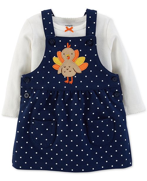 Carter's Baby Girls 2-Pc. Cotton Bodysuit & Turkey    Jumper