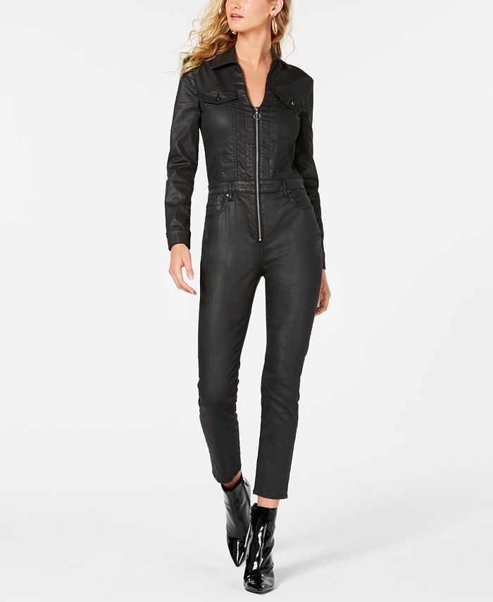 Guess faux leather jumpsuit discount