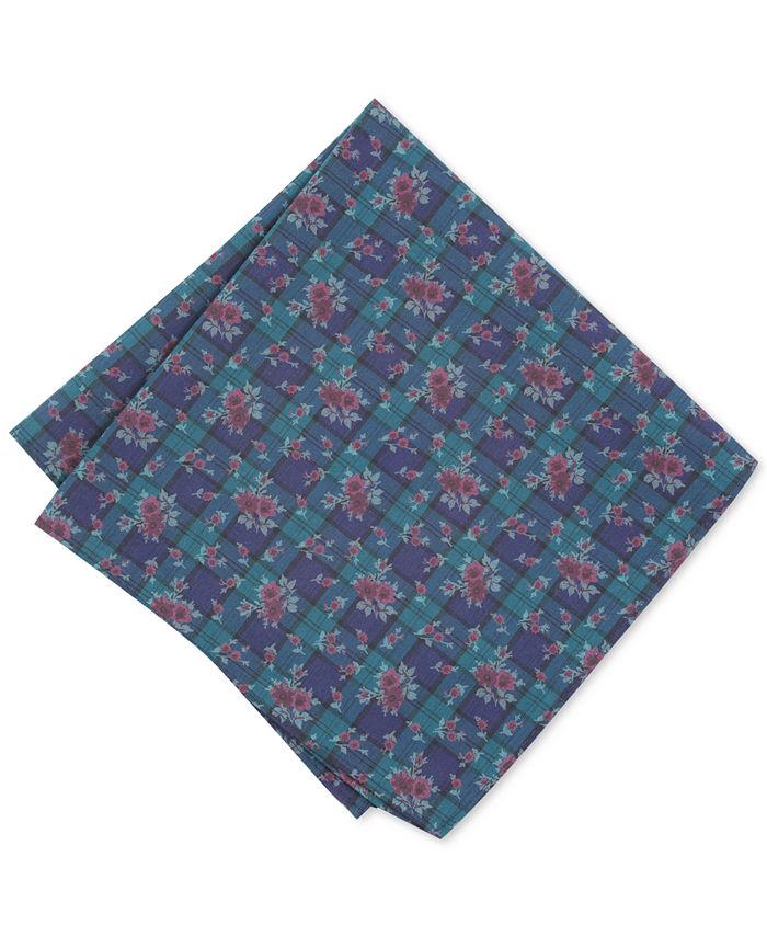 Bar III Men's Blackwatch Floral Pocket Square, Created for Macy's Macy's