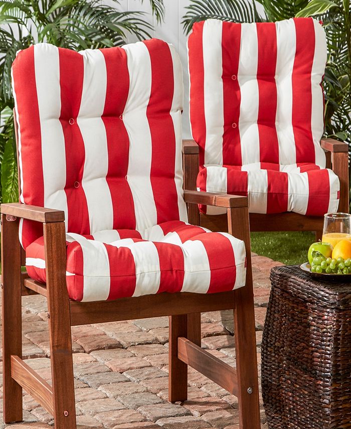 Greendale Home Fashions Set of 2 Outdoor Seat and Back Chair Cushions
