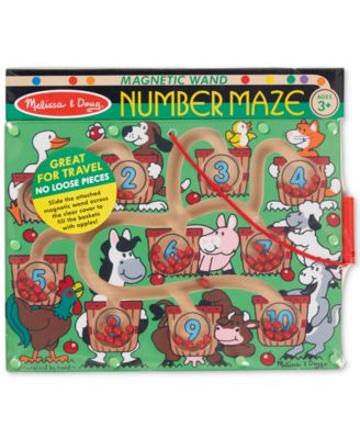 Melissa & Doug Magnetic Wand Number Maze Wooden Puzzle Activity
