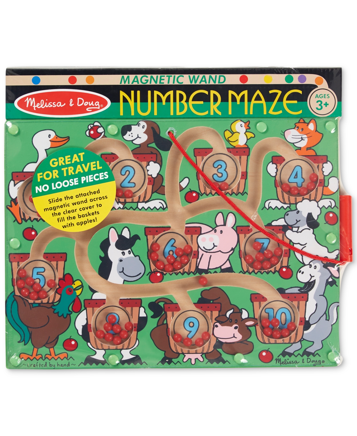 Melissa & Doug Kids'  Magnetic Wand Number Maze Wooden Puzzle Activity In Multi
