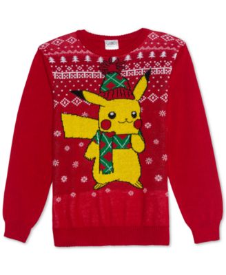 Pokemon - Big Boys Pikachu Holiday Sweater