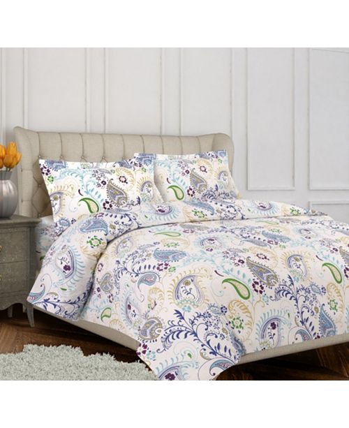 Tribeca Living Paisley Garden Cotton Flannel Printed Oversized