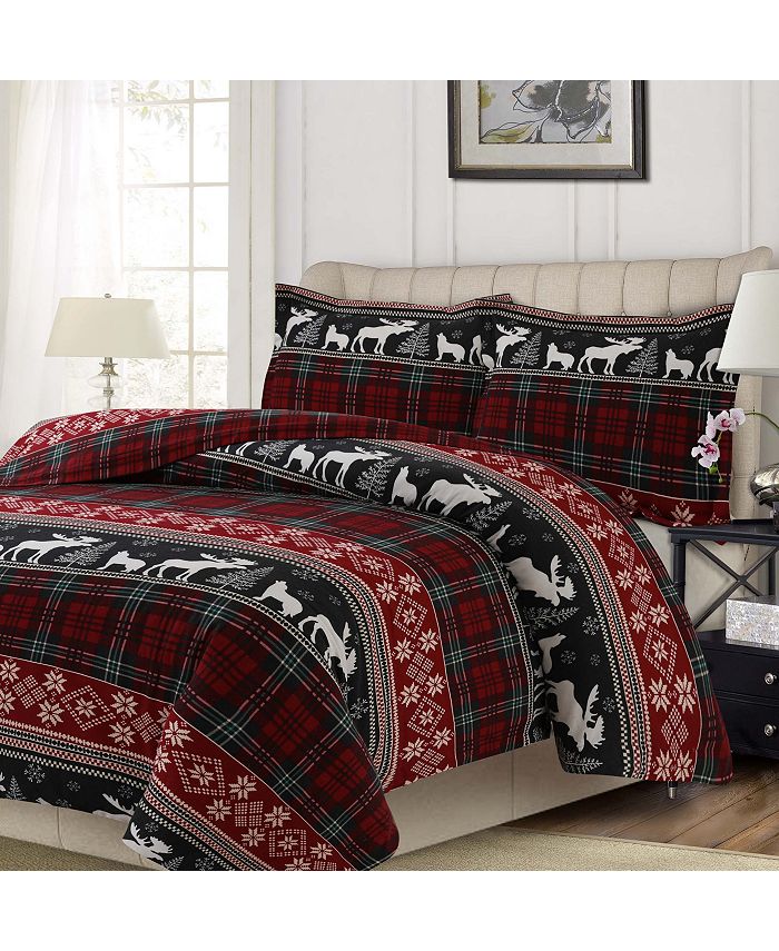 Tribeca Living Holiday Plaid Printed Heavyweight Flannel Oversized