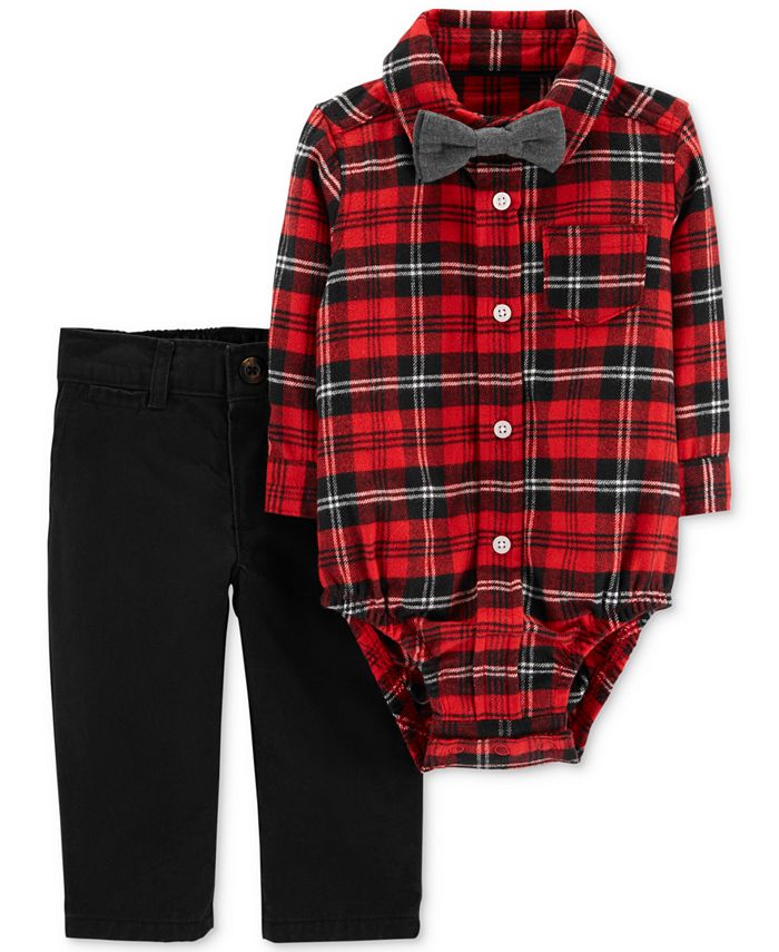 Plaid bodysuit baby boy clearance