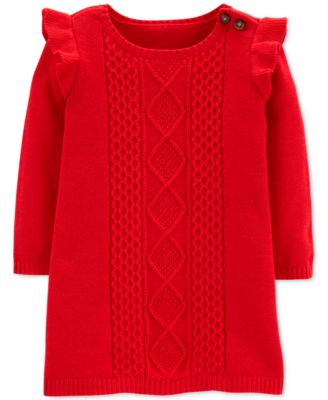 baby girl cable knit sweater dress