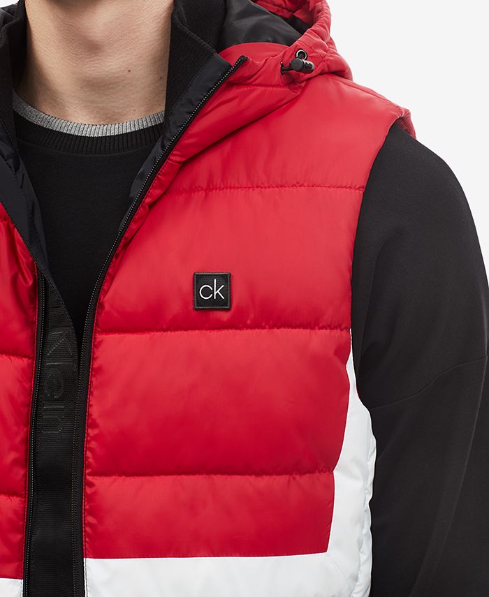 Calvin Klein Men's Colorblocked Hooded Puffer Vest Macy's