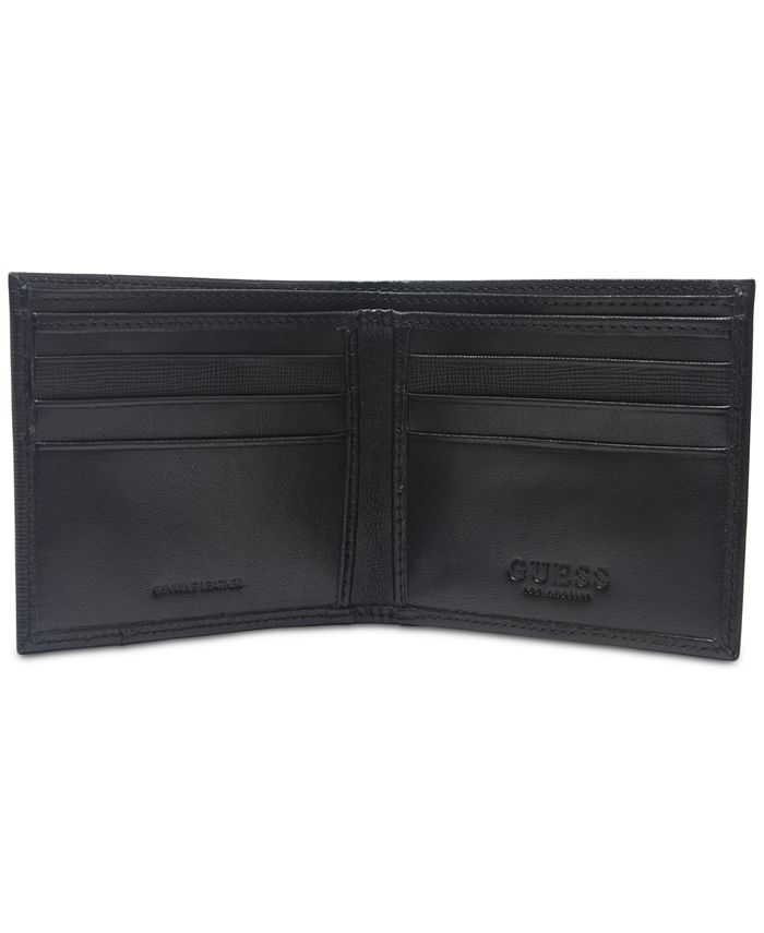 GUESS Men's Pieced-Leather RFID Wallet - Macy's