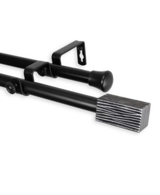 Rod Desyne - Alder Double Curtain Rod 13or16 inch dia 48-84 inch - Black