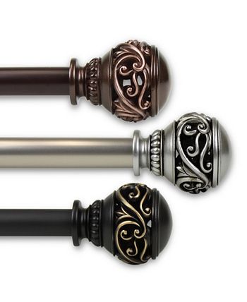 Rod Desyne - Isabella Curtain Rod 1" OD 48-84 inch - Bronze