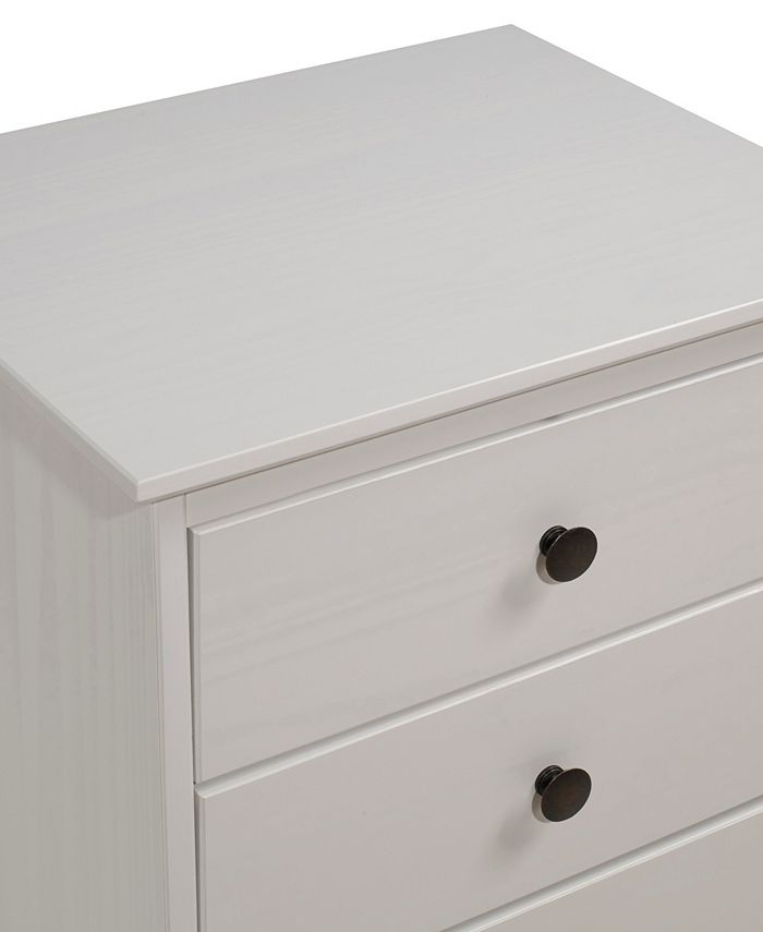 Walker Edison 3 Drawer Solid Wood Nightstand in White Macy's